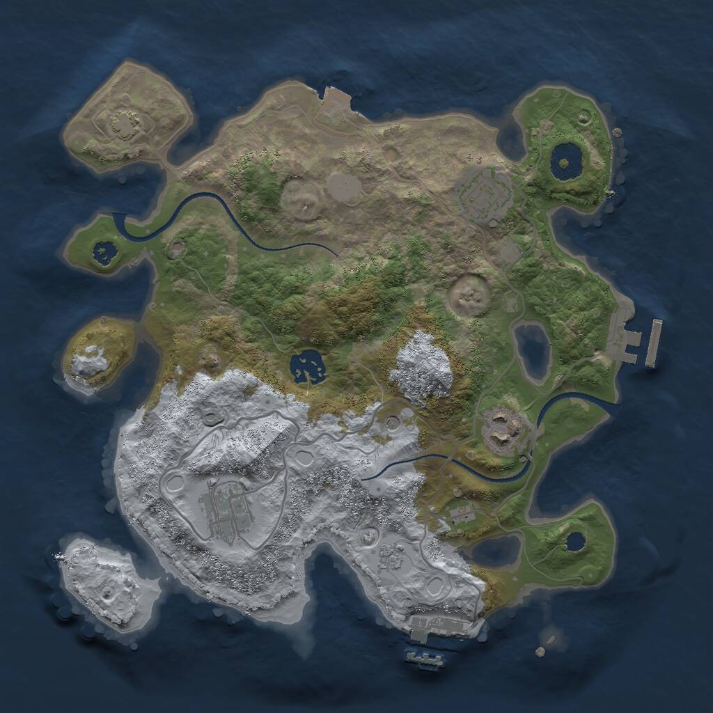 Rust Map: Procedural Map, Size: 3000, Seed: 81859, 10 Monuments