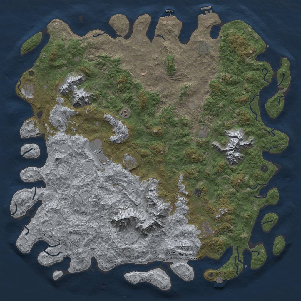 Rust Map: Procedural Map, Size: 6000, Seed: 6922251, 19 Monuments