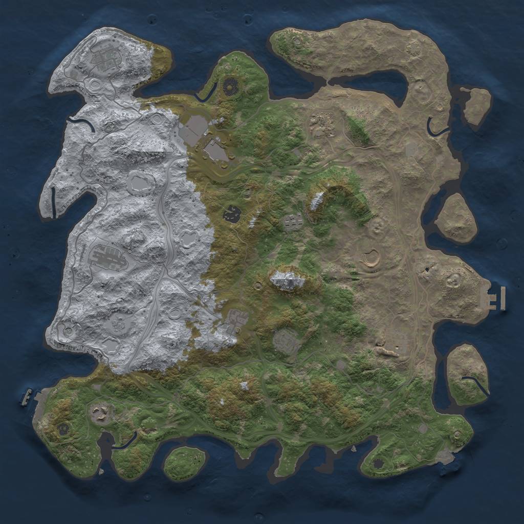 Rust Map: Procedural Map, Size: 4500, Seed: 1088804942, 19 Monuments