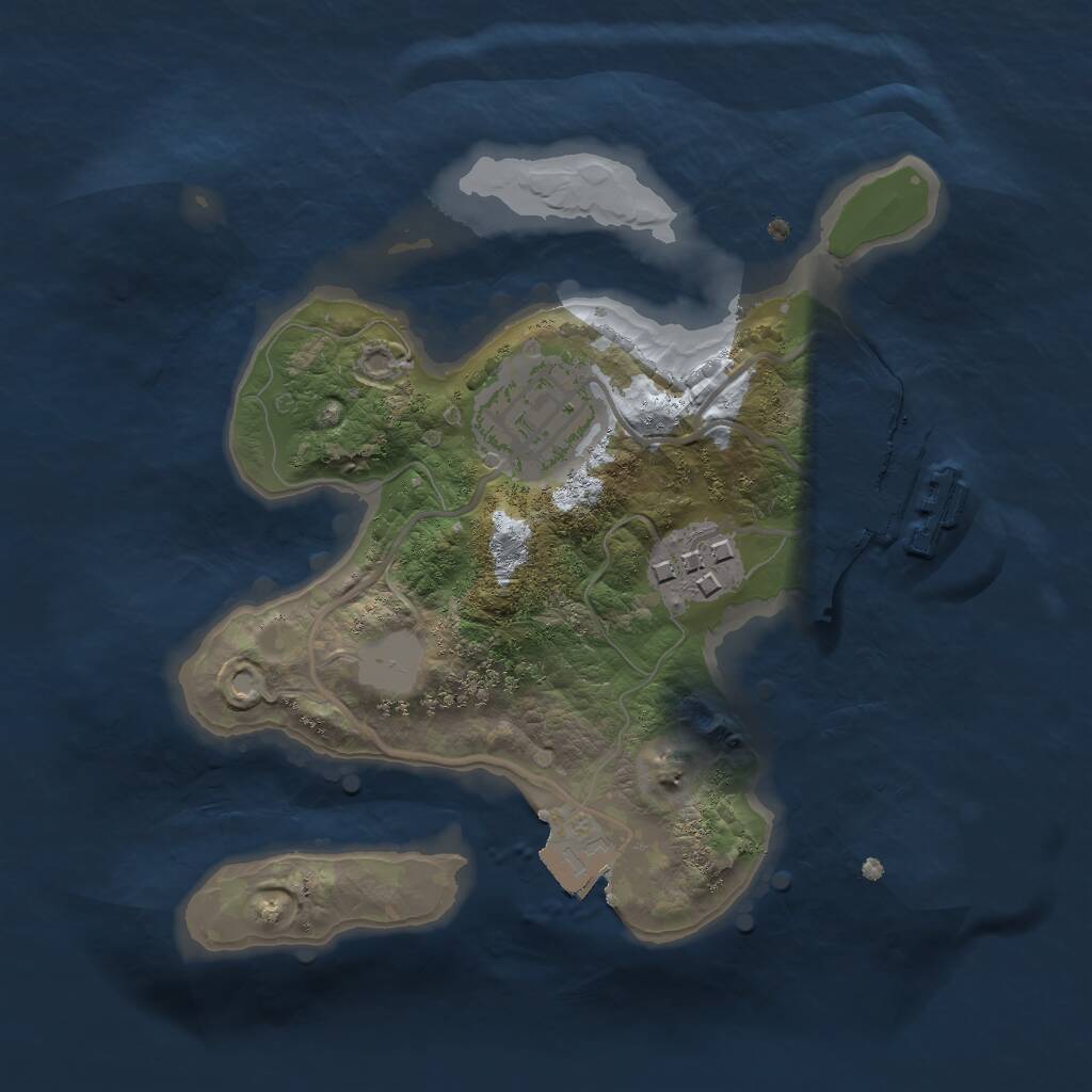 Rust Map: Procedural Map, Size: 2000, Seed: 67858, 4 Monuments