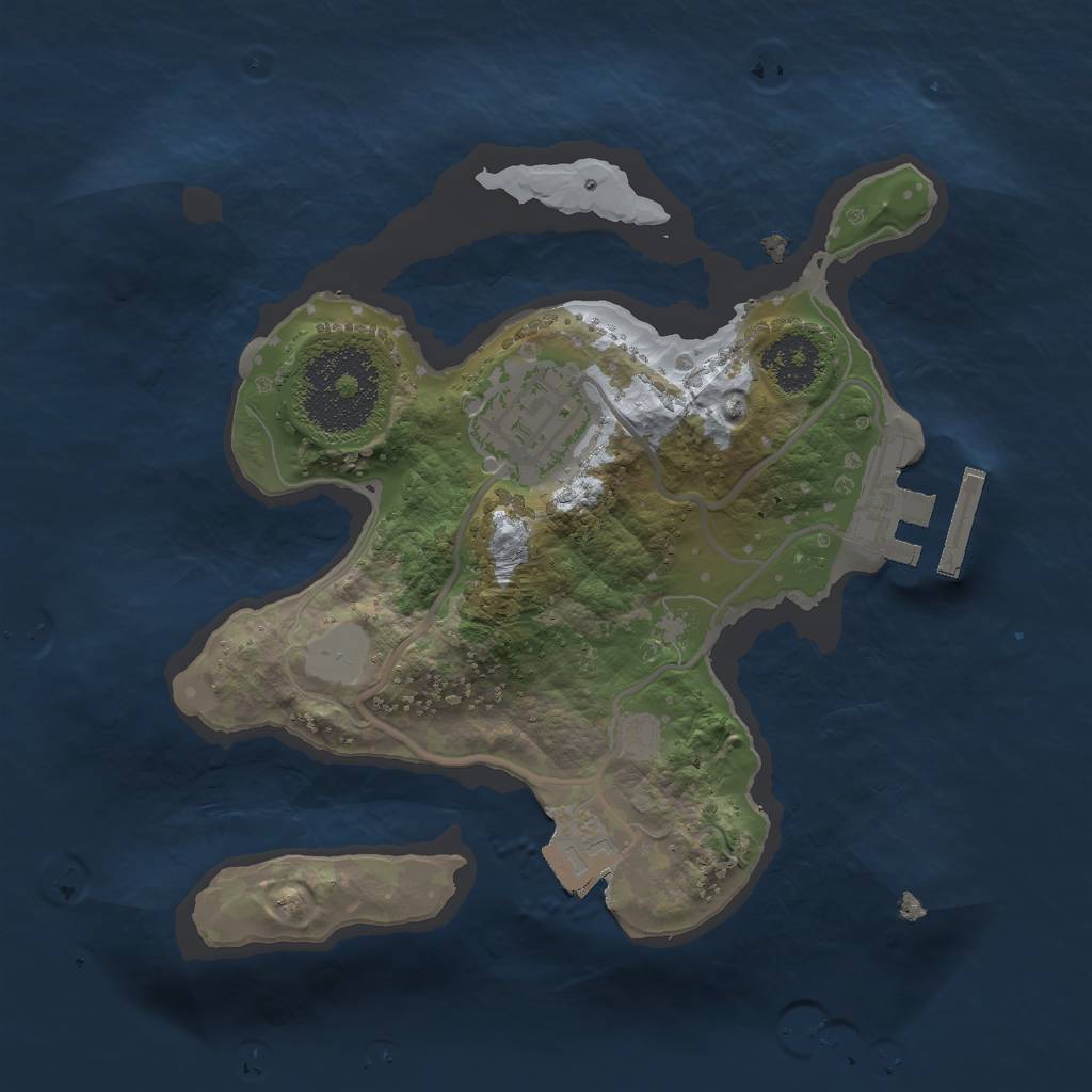 Rust Map: Procedural Map, Size: 2000, Seed: 67858, 5 Monuments