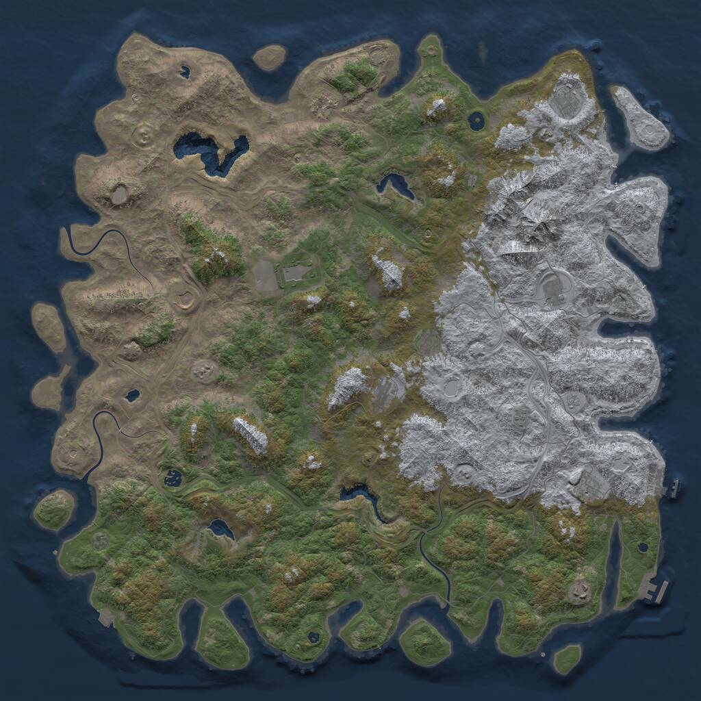 Rust Map: Procedural Map, Size: 6000, Seed: 6922252, 17 Monuments