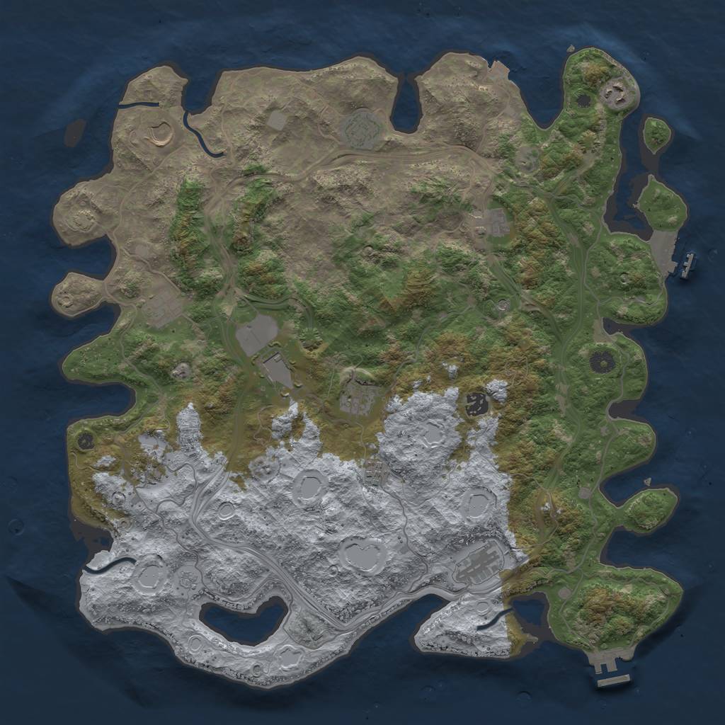 Rust Map: Procedural Map, Size: 4500, Seed: 123679449, 19 Monuments