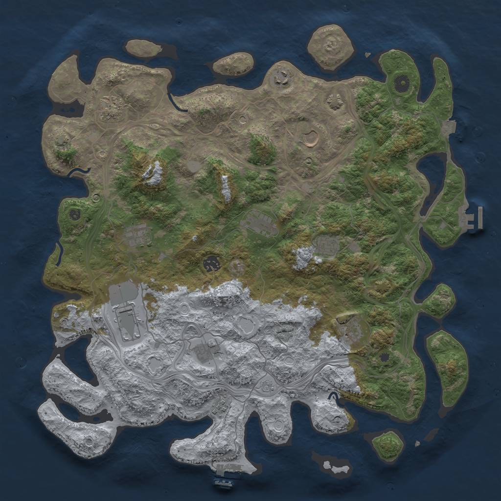 Rust Map: Procedural Map, Size: 4500, Seed: 1708932711, 19 Monuments