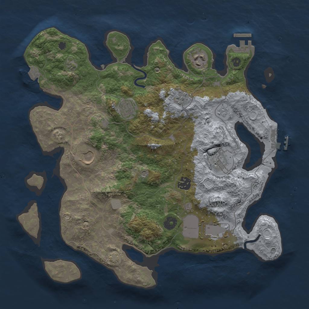 Rust Map: Procedural Map, Size: 3500, Seed: 137419833, 15 Monuments