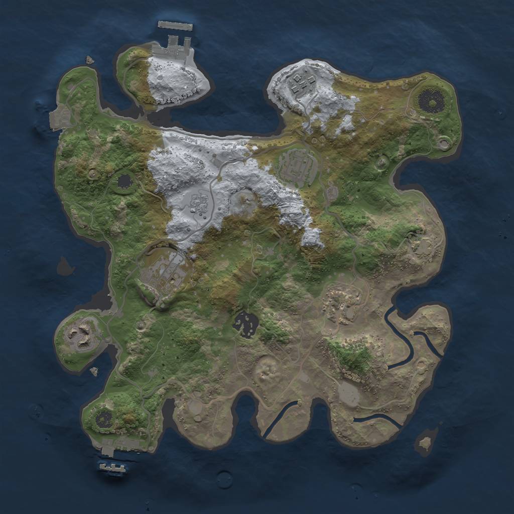 Rust Map: Procedural Map, Size: 3000, Seed: 11951, 13 Monuments