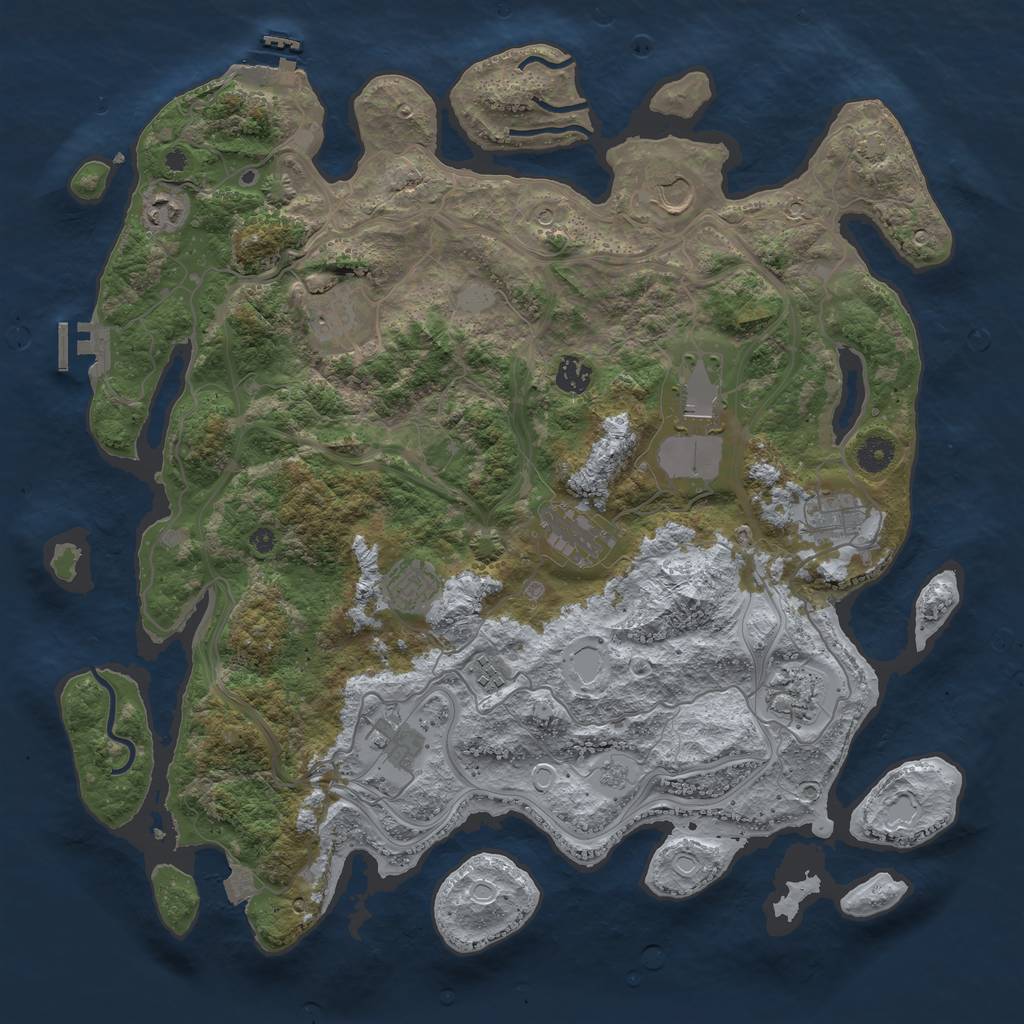 Rust Map: Procedural Map, Size: 4250, Seed: 2072018795, 19 Monuments