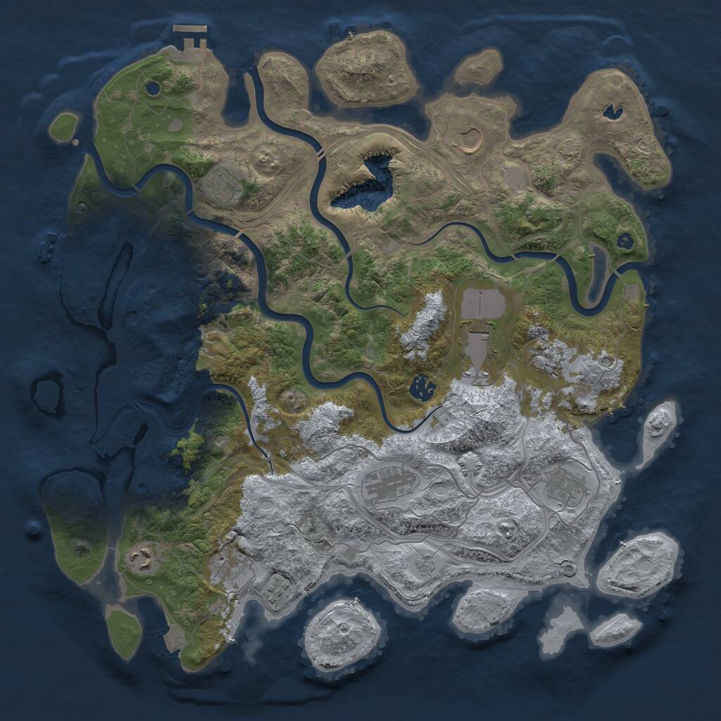 Rust Map: Procedural Map, Size: 4250, Seed: 2072018795, 16 Monuments