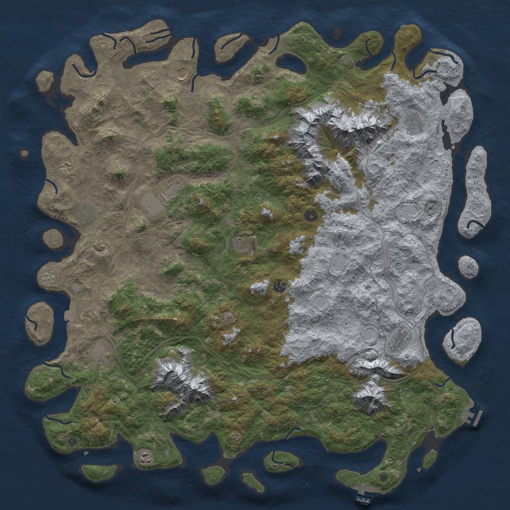 Rust Map: Procedural Map, Size: 6000, Seed: 15300, 19 Monuments