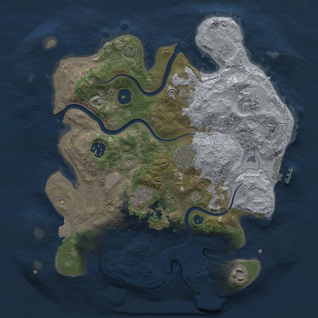 Rust Map: Procedural Map, Size: 3250, Seed: 1548901671, 12 Monuments