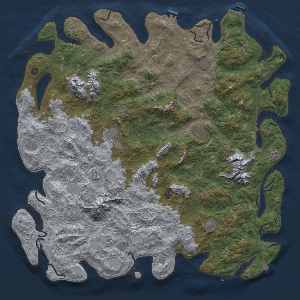 Rust Map: Procedural Map, Size: 6000, Seed: 94, 19 Monuments