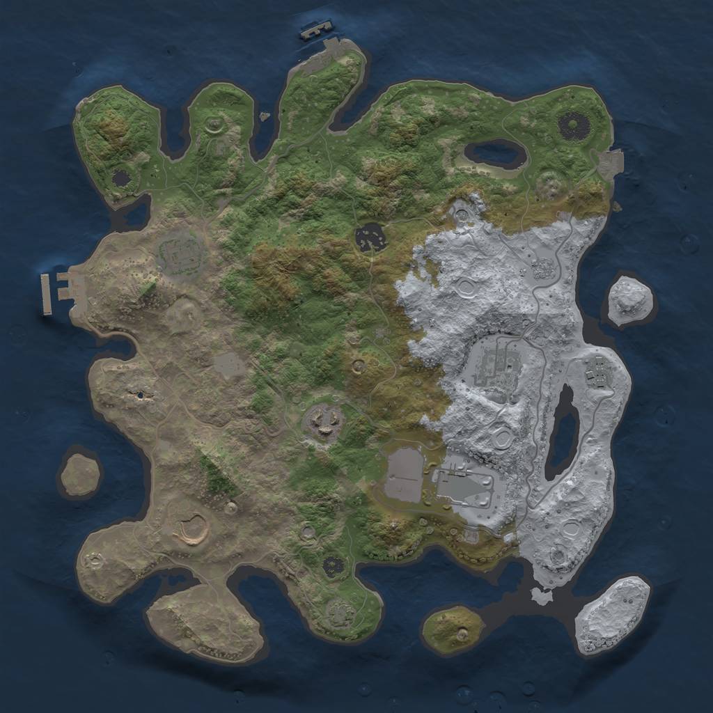 Rust Map: Procedural Map, Size: 3500, Seed: 1951287531, 15 Monuments