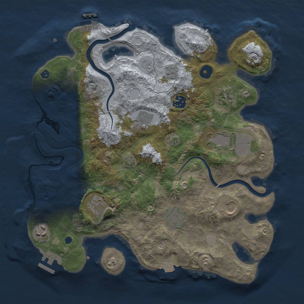 Rust Map: Procedural Map, Size: 3500, Seed: 753395, 15 Monuments