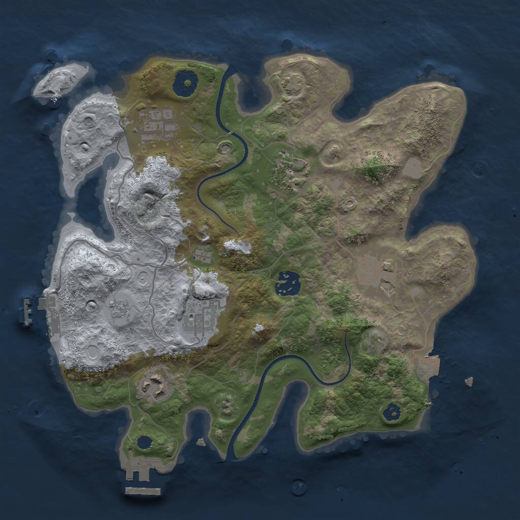 Rust Map: Procedural Map, Size: 3000, Seed: 297282026, 11 Monuments