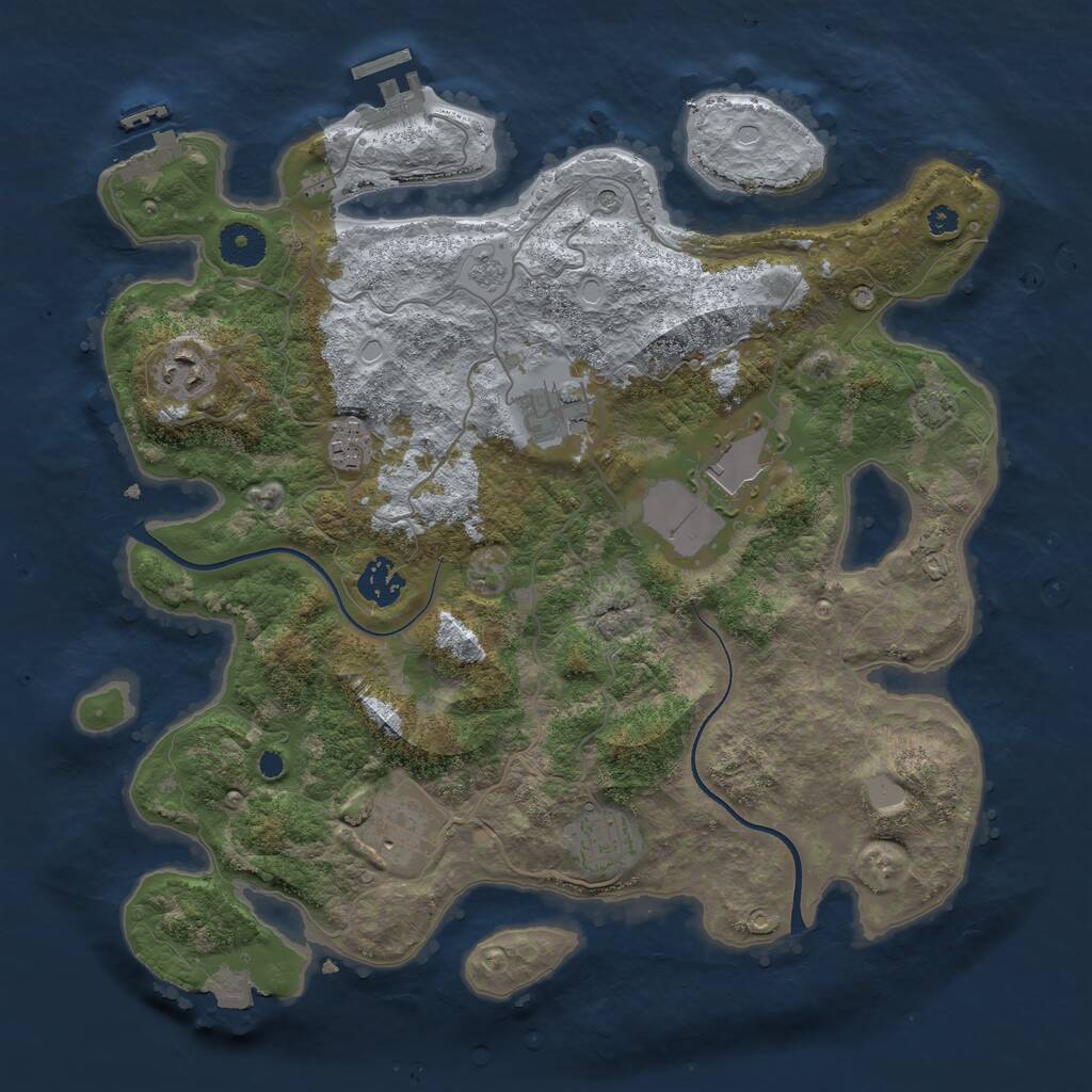 Rust Map: Procedural Map, Size: 3600, Seed: 272, 13 Monuments