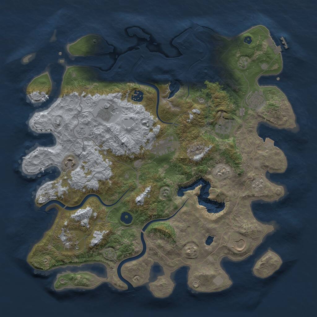 Rust Map: Procedural Map, Size: 4000, Seed: 1864373416, 14 Monuments
