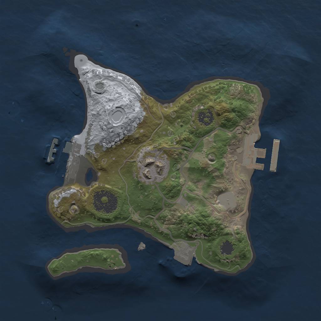 Rust Map: Procedural Map, Size: 2000, Seed: 790643063, 6 Monuments