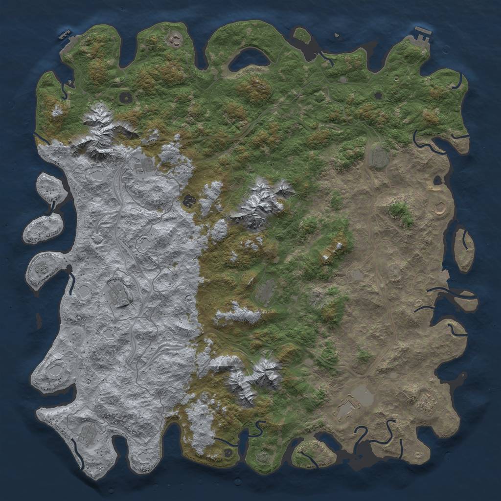 Rust Map: Procedural Map, Size: 6000, Seed: 579552666, 19 Monuments