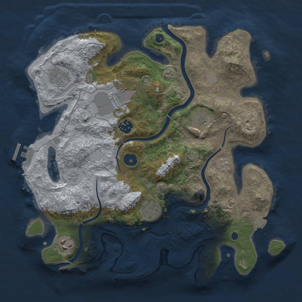 Rust Map: Procedural Map, Size: 3500, Seed: 1819572780, 12 Monuments