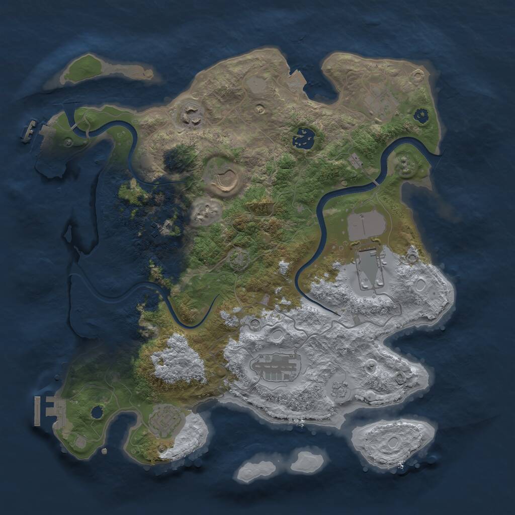 Rust Map: Procedural Map, Size: 3500, Seed: 1495282403, 14 Monuments