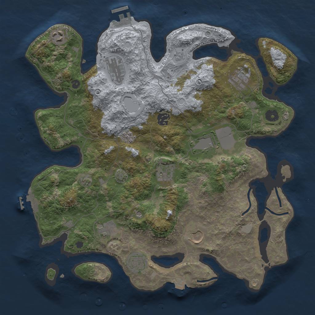 Rust Map: Procedural Map, Size: 3700, Seed: 67465829, 18 Monuments