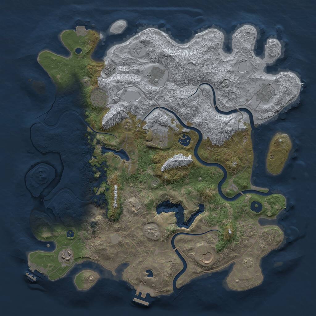 Rust Map: Procedural Map, Size: 4046, Seed: 13825, 14 Monuments