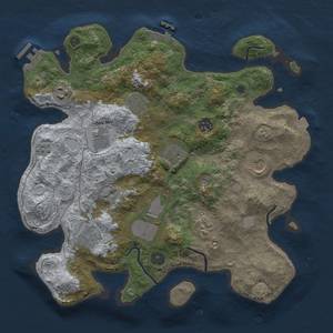 Thumbnail Rust Map: Procedural Map, Size: 3500, Seed: 1497702634, 18 Monuments