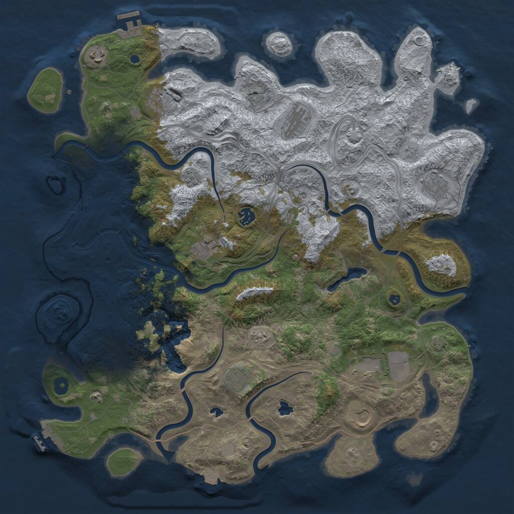 Rust Map: Procedural Map, Size: 4581, Seed: 13825, 16 Monuments