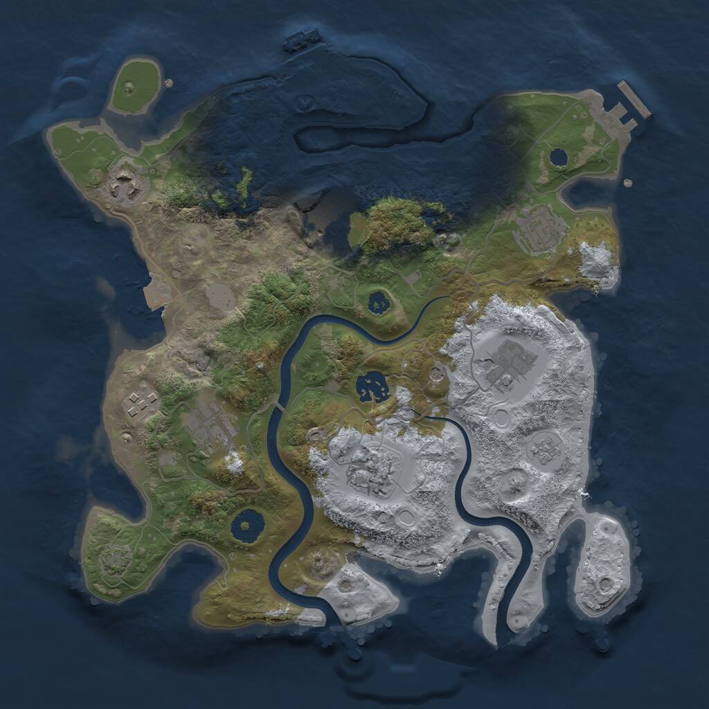 Rust Map: Procedural Map, Size: 3250, Seed: 1374913520, 14 Monuments