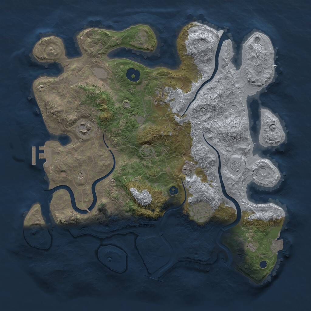 Rust Map: Procedural Map, Size: 3400, Seed: 1148047741, 9 Monuments