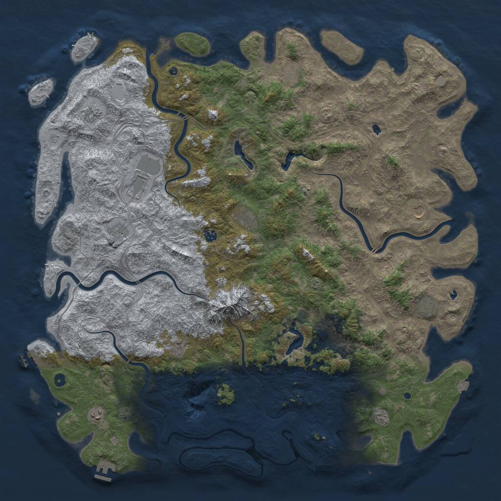Rust Map: Procedural Map, Size: 6000, Seed: 98006953, 17 Monuments