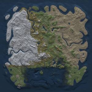 Thumbnail Rust Map: Procedural Map, Size: 6000, Seed: 98006953, 17 Monuments