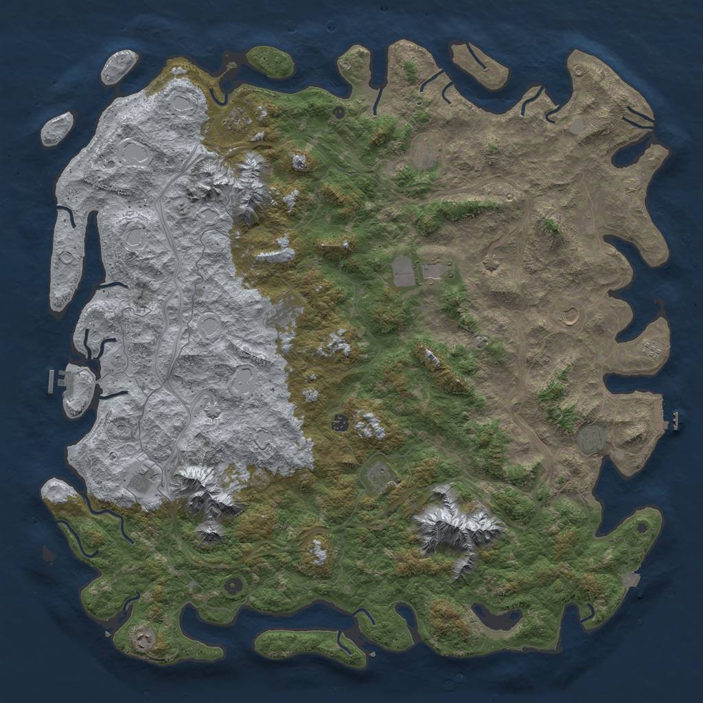 Rust Map: Procedural Map, Size: 6000, Seed: 98006953, 19 Monuments