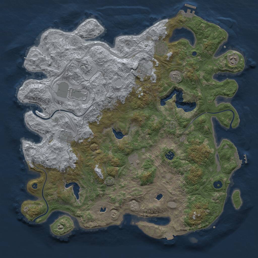 Rust Map: Procedural Map, Size: 4500, Seed: 789866302, 15 Monuments
