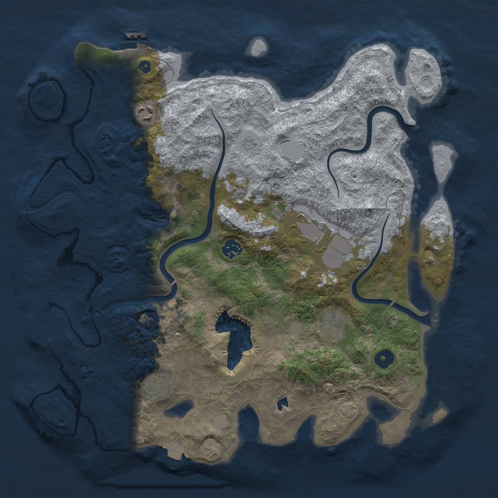 Rust Map: Procedural Map, Size: 4000, Seed: 937258985, 12 Monuments