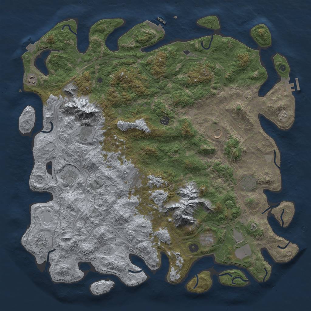 Rust Map: Procedural Map, Size: 5000, Seed: 2144406594, 19 Monuments