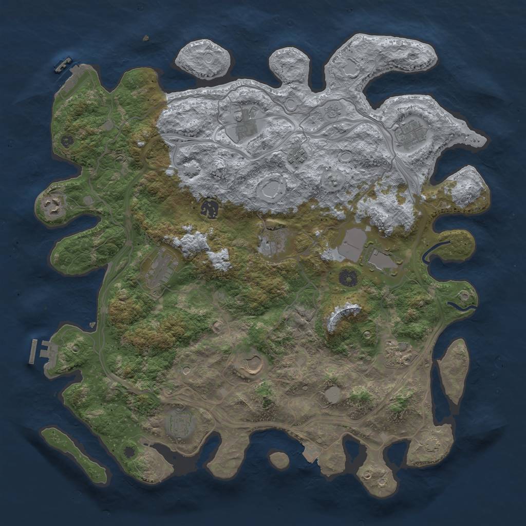 Rust Map: Procedural Map, Size: 4250, Seed: 1358886235, 19 Monuments