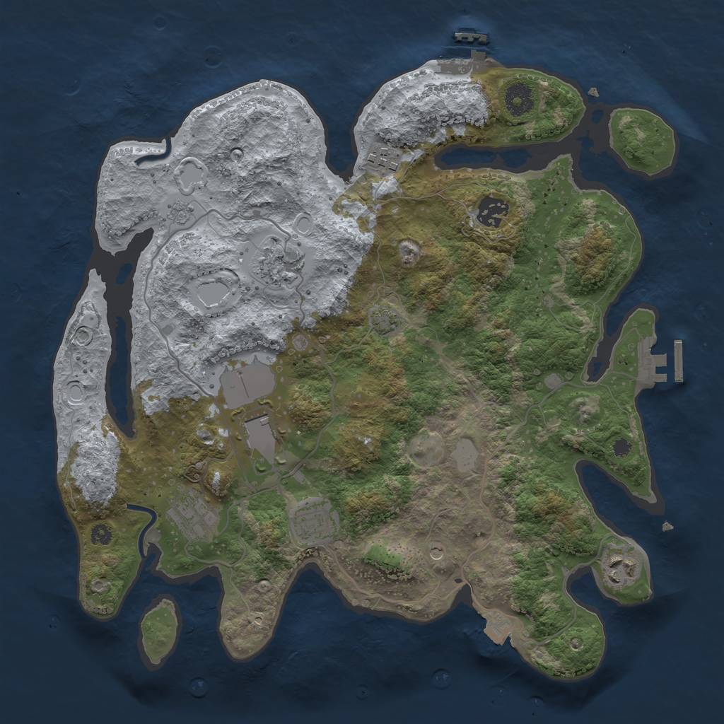 Rust Map: Procedural Map, Size: 3500, Seed: 1737795868, 15 Monuments