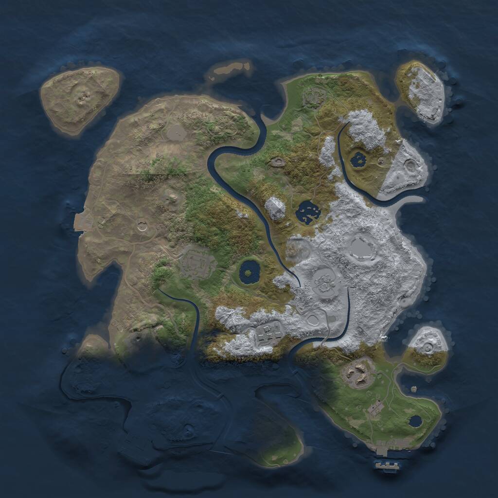 Rust Map: Procedural Map, Size: 3250, Seed: 65168344, 11 Monuments