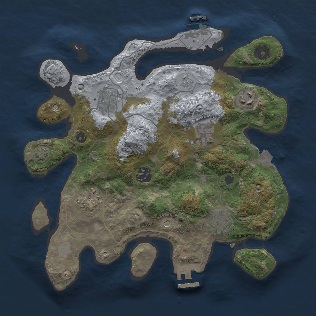 Rust Map: Procedural Map, Size: 3000, Seed: 294490836, 14 Monuments