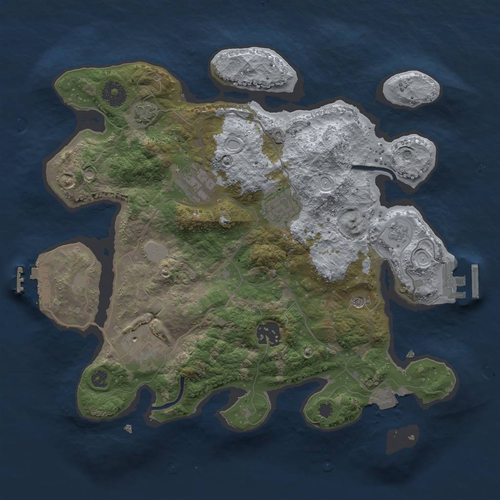 Rust Map: Procedural Map, Size: 3000, Seed: 1610514902, 12 Monuments