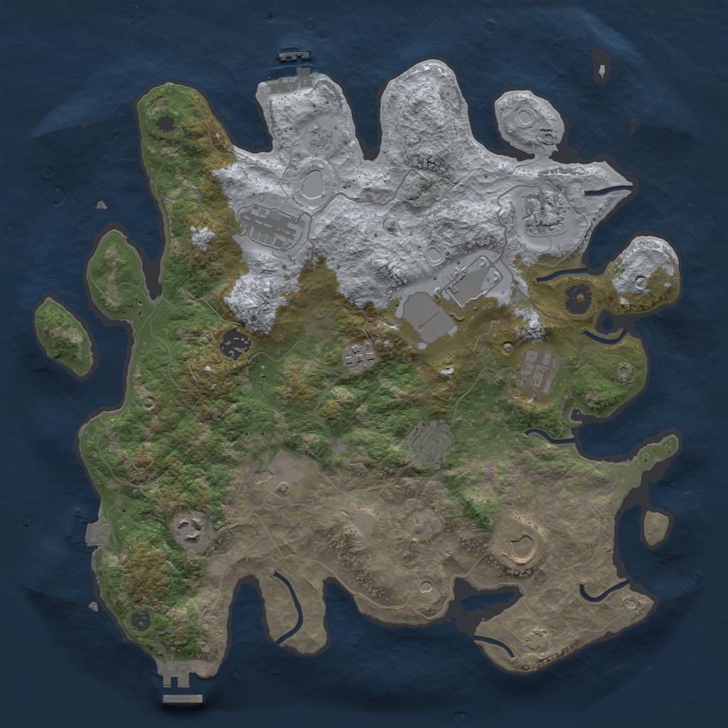 Rust Map: Procedural Map, Size: 3750, Seed: 2117980250, 18 Monuments