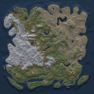 Thumbnail Rust Map: Procedural Map, Size: 5000, Seed: 7658, 17 Monuments