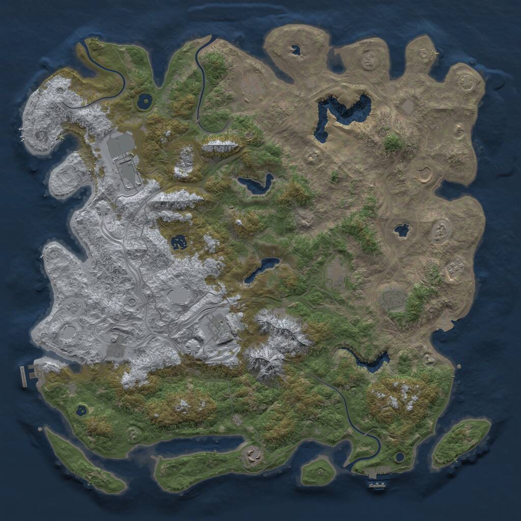 Rust Map: Procedural Map, Size: 5000, Seed: 7658, 17 Monuments