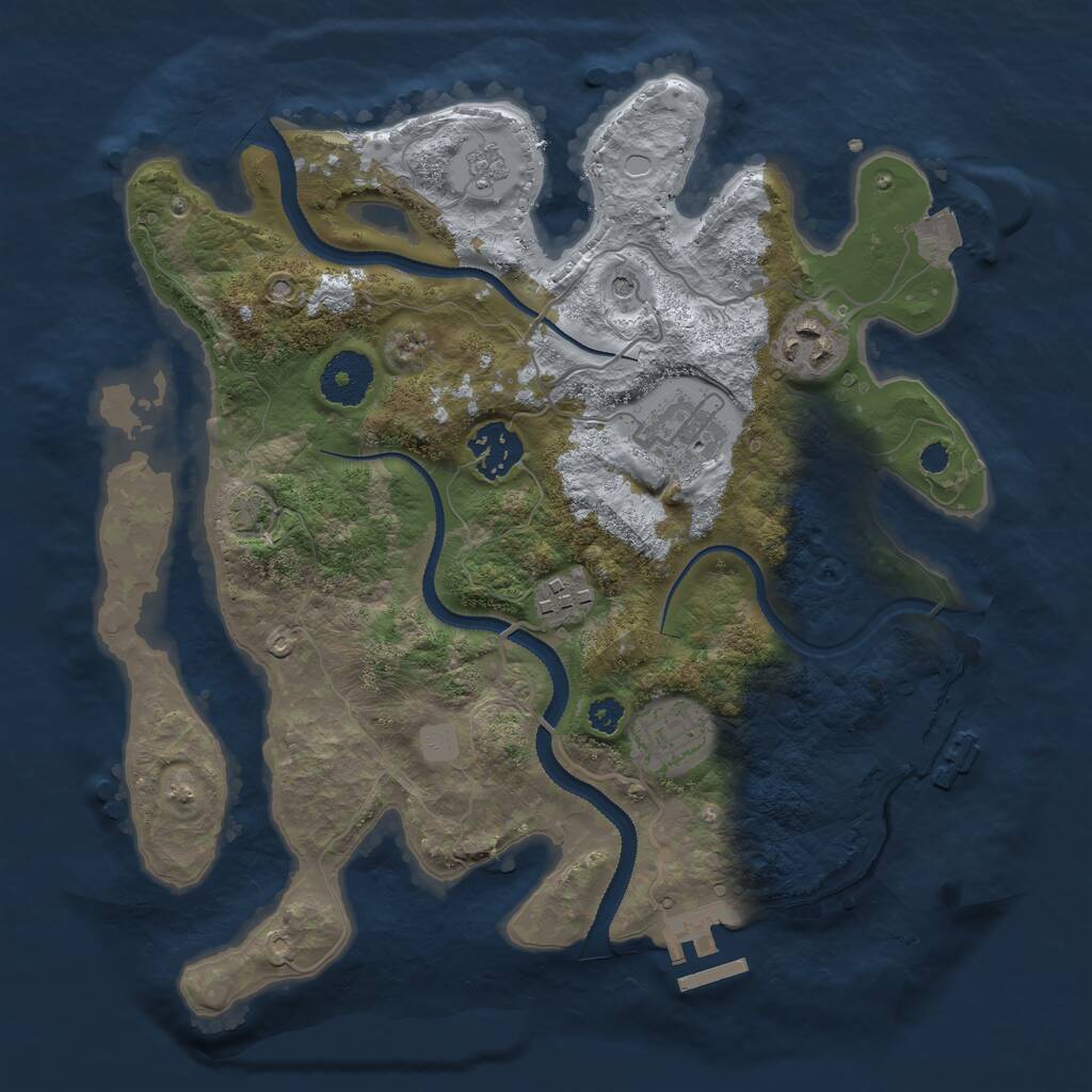 Rust Map: Procedural Map, Size: 3100, Seed: 121334786, 11 Monuments