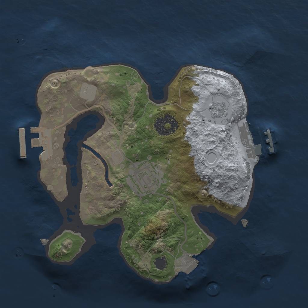 Rust Map: Procedural Map, Size: 2050, Seed: 969627845, 7 Monuments