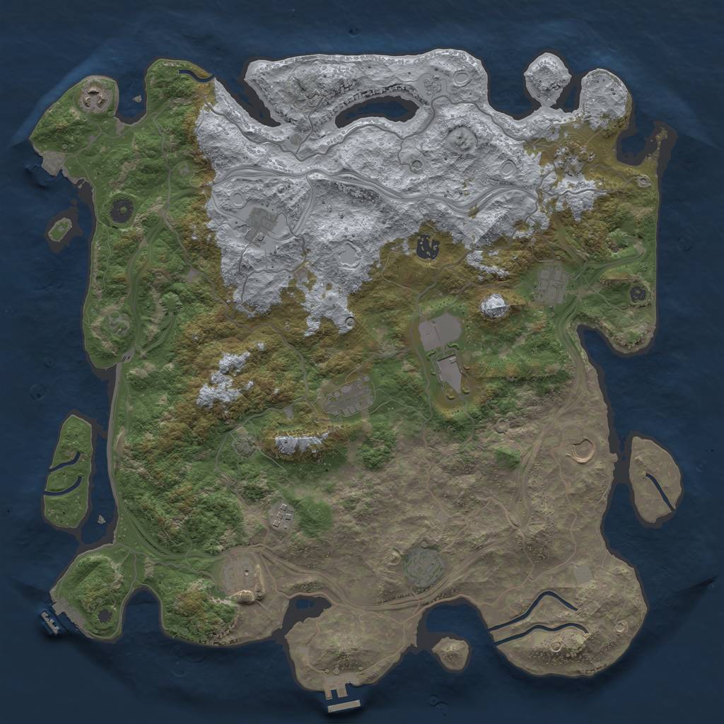 Rust Map: Procedural Map, Size: 4500, Seed: 897351100, 19 Monuments