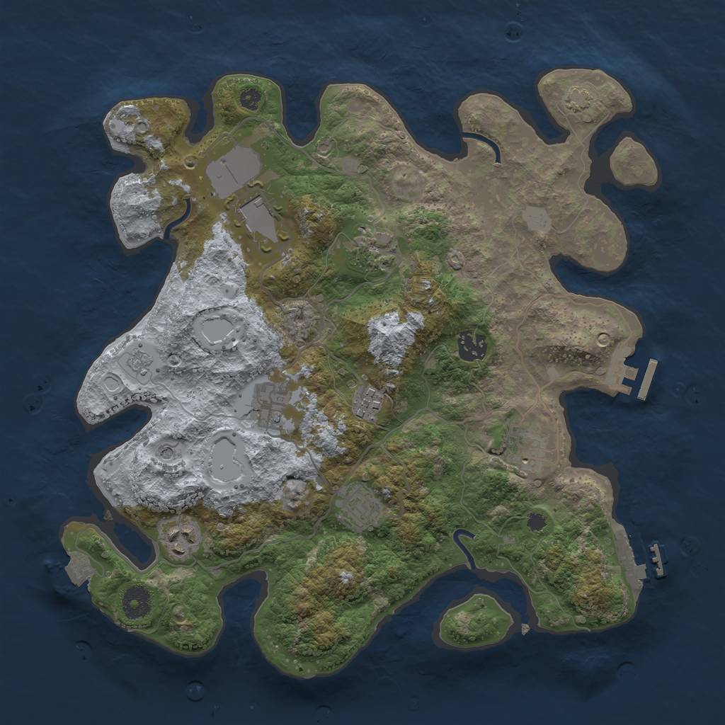 Rust Map: Procedural Map, Size: 3500, Seed: 1797698307, 16 Monuments