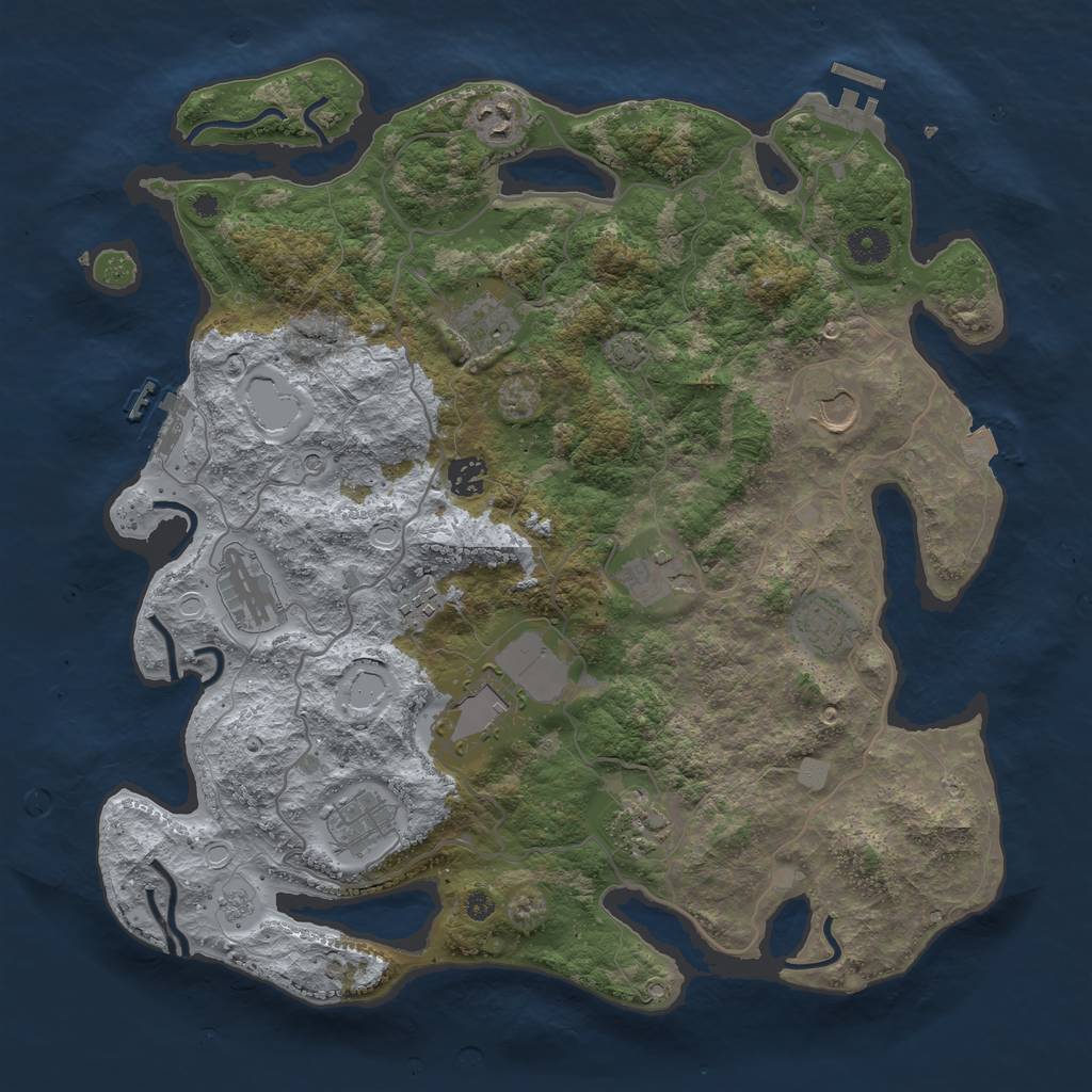 Rust Map: Procedural Map, Size: 4000, Seed: 91559052, 19 Monuments