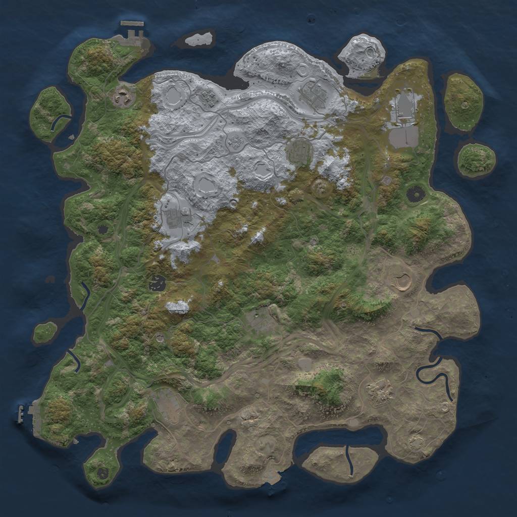 Rust Map: Procedural Map, Size: 4500, Seed: 1539846921, 19 Monuments